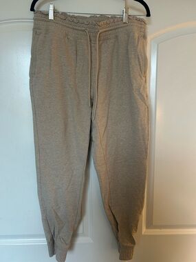 Women's Tan Joggers with Drawstring Waist - Casual Everyday Wear